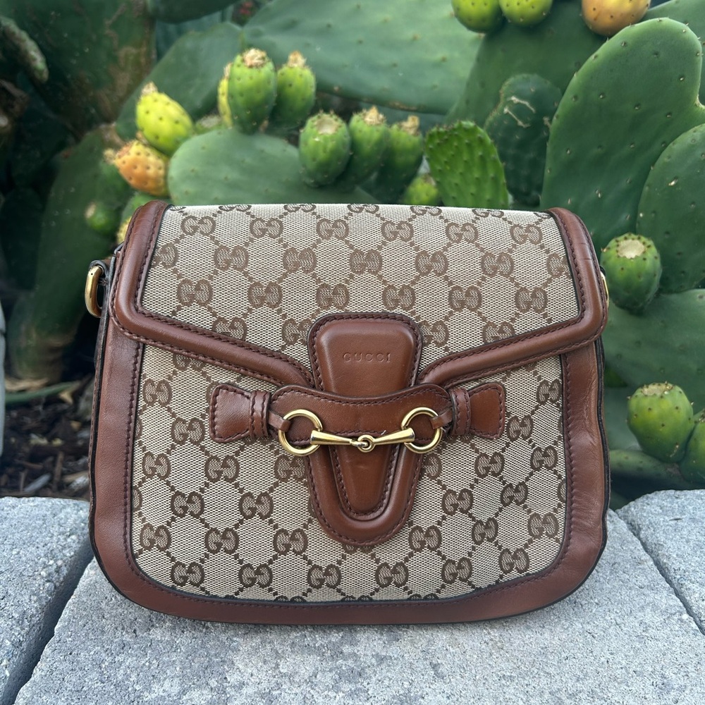 Gucci Monogram Canvas Lady Web Crossbody Bag